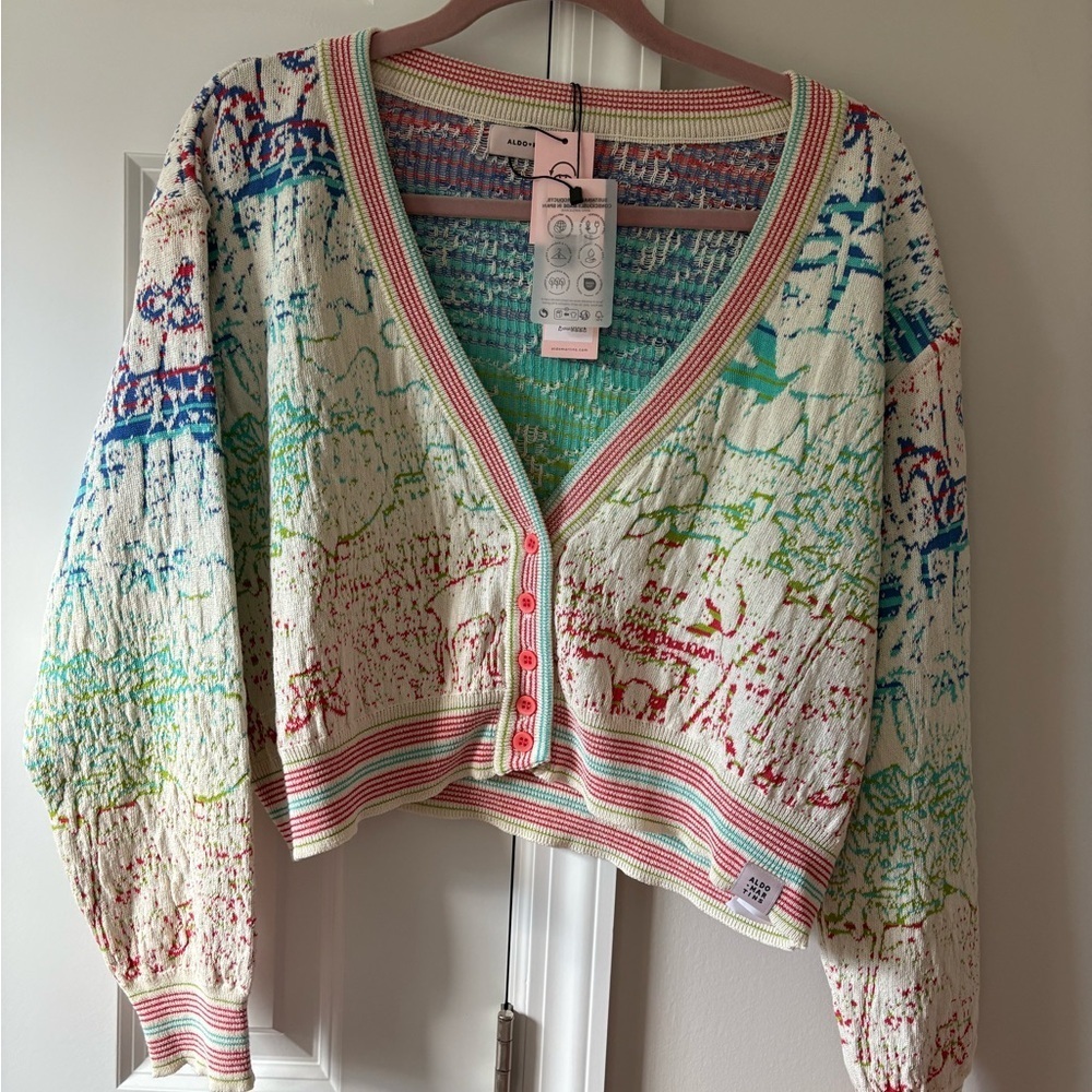 Aldo Martins Kyoto Reversible Cardigan Ivory Multi - Picture 3 of 13